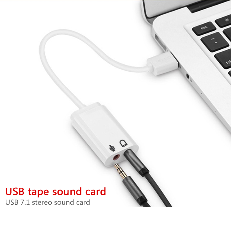 Usb Sound Card External - 3D White 2.0 Virtual 7.1 Channel
