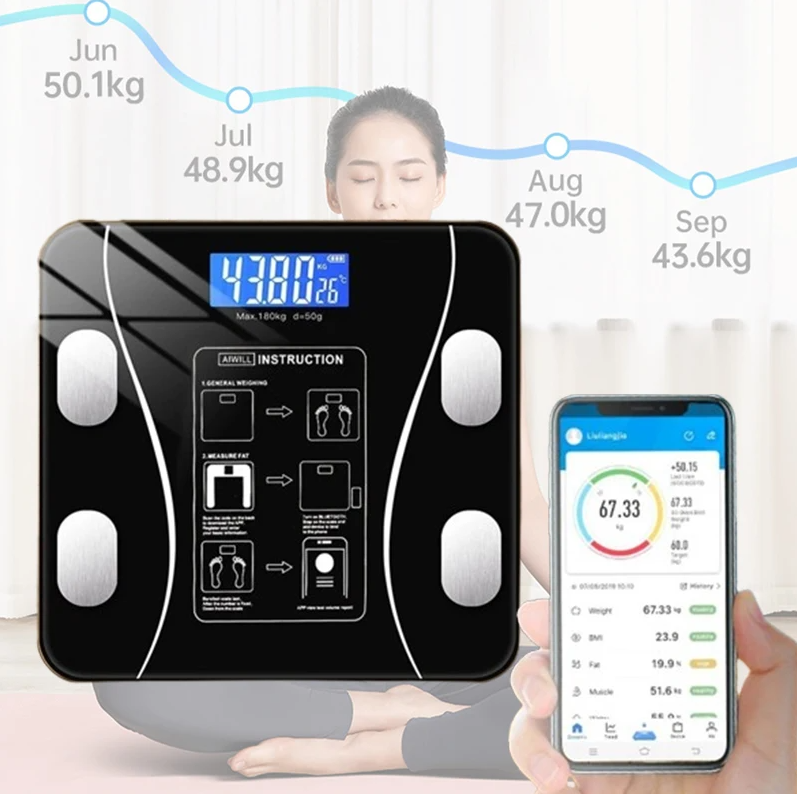 Body Fat Scale Smart - Bilancia per grasso corporeo precisa intelligente